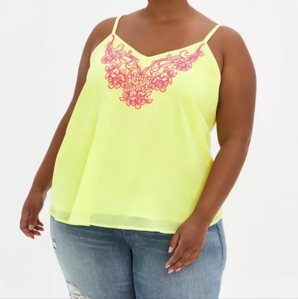 Torrid | Sophie Chiffon Embroidered Swing Cami Size 00 M/L